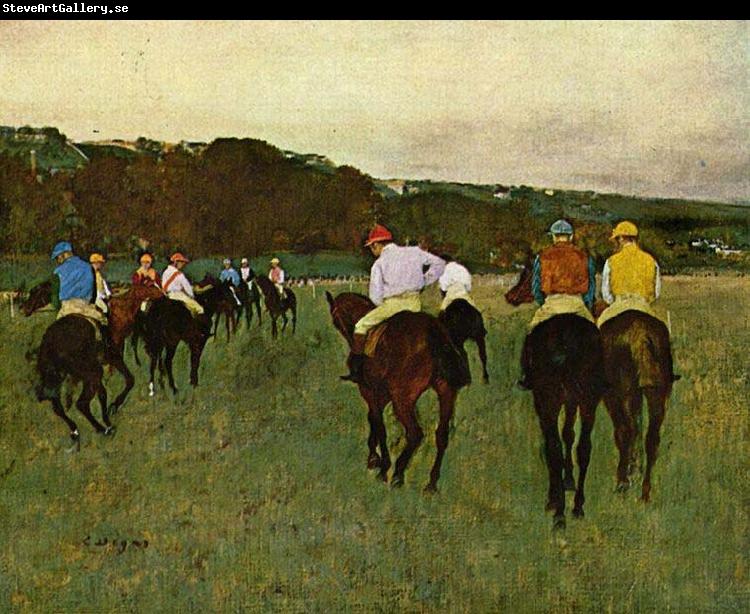 Edgar Degas Horseracing in Longchamps